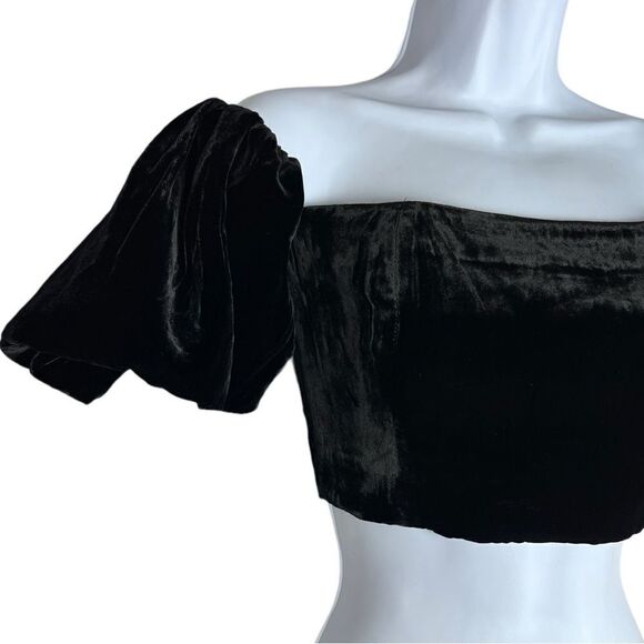 Cara Cara Wethersfield Crop Top in Velvet Puff Sleeves size 2 - Picture 5 of 9